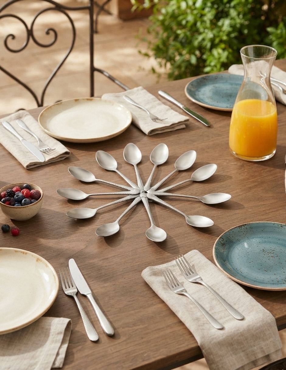 Set de 12 cucharas plateado
