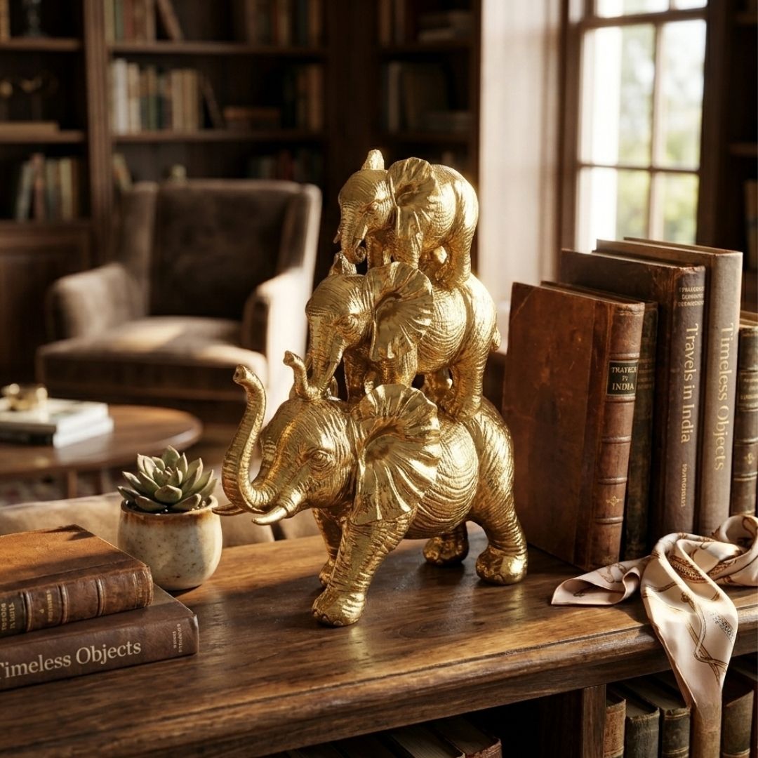 Elefante decorativo dorado