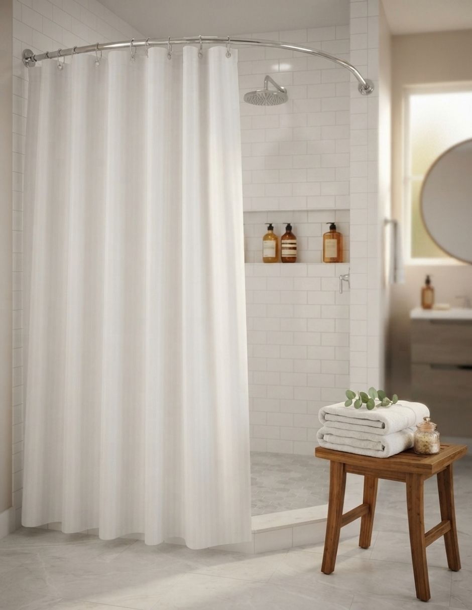 Cortina de baño blanca