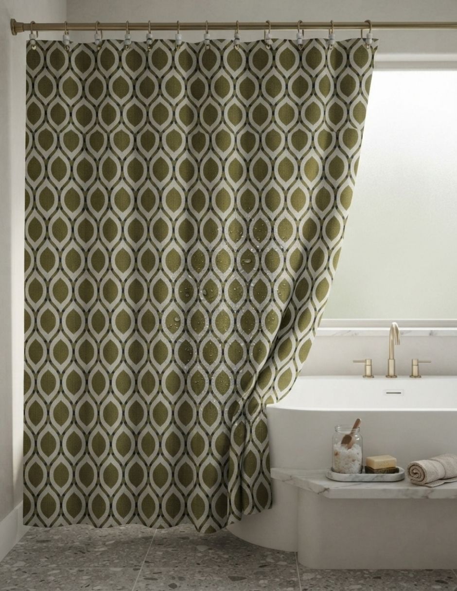 Cortina de baño dorado mate