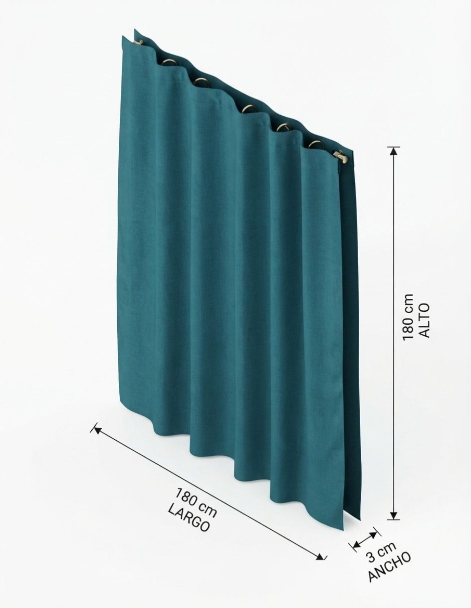 Cortina de baño turquesa