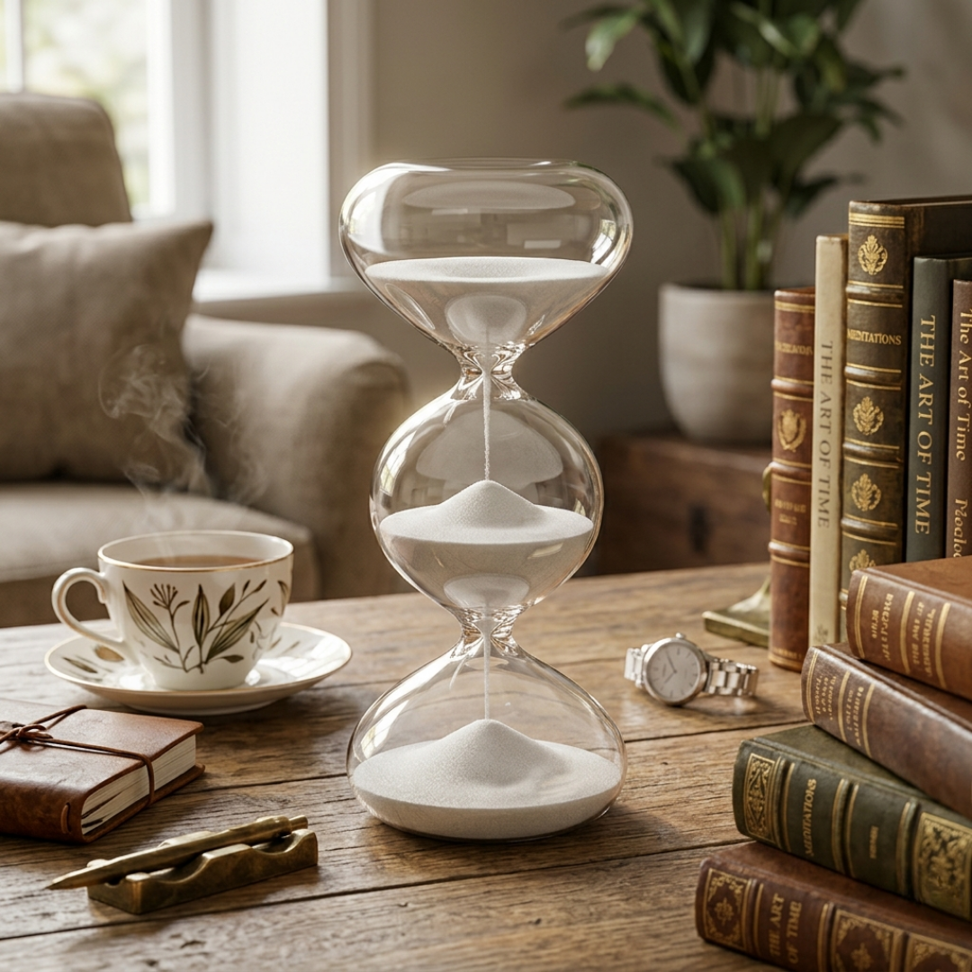 Reloj de arena vidrio