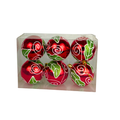 Set de 6 esferas navideñas rojo y verde