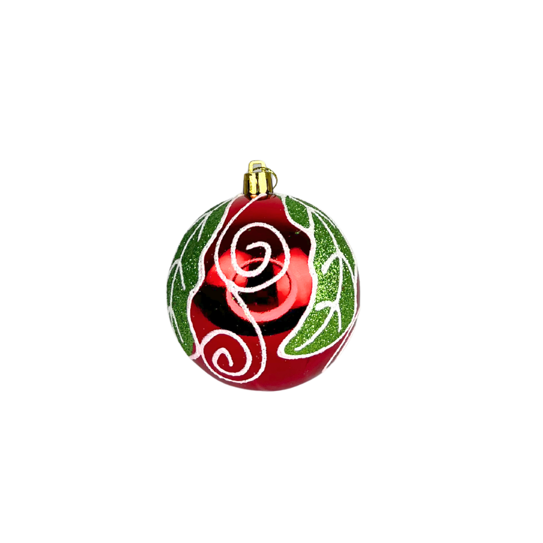 Set de 6 esferas navideñas rojo y verde