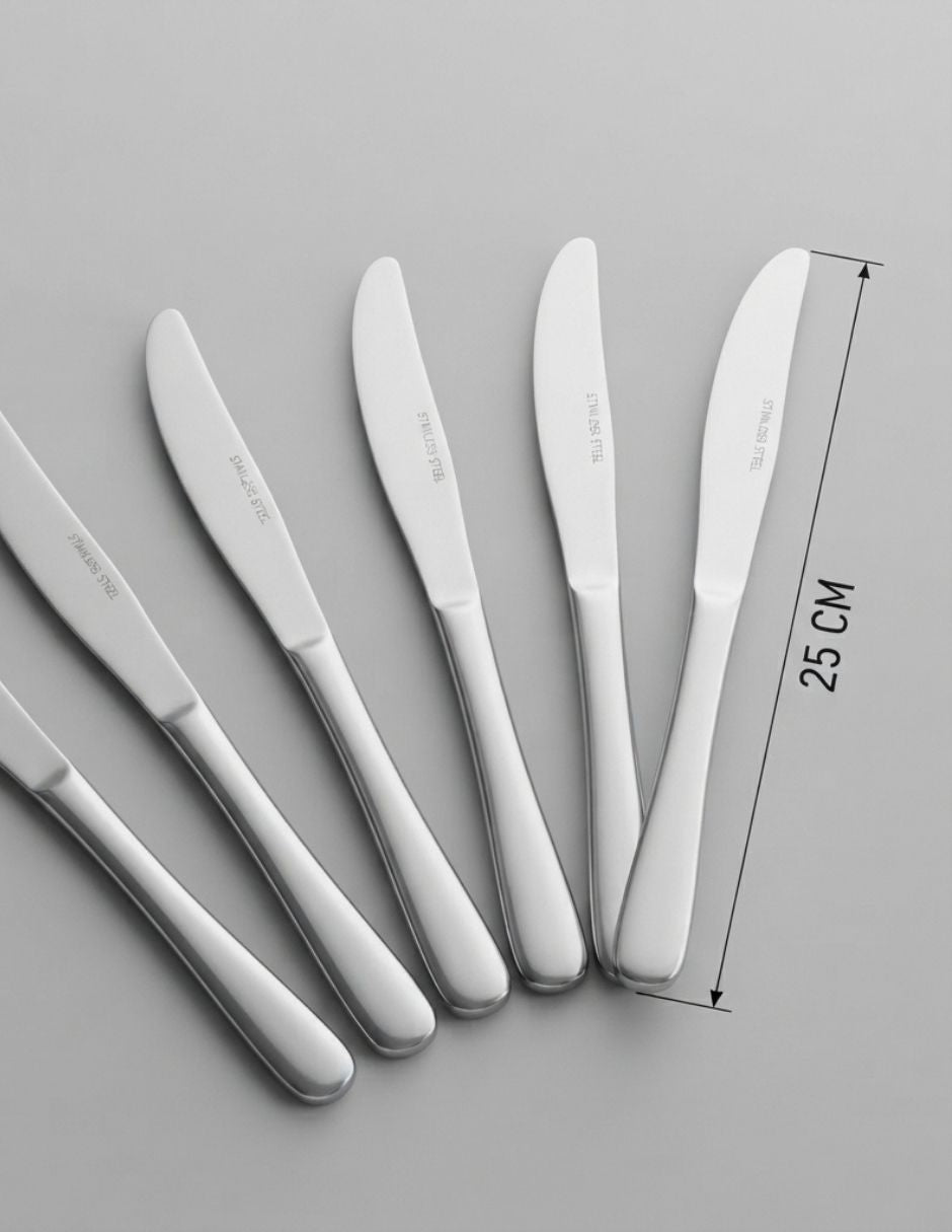 Set de 6 cuchillos plateado