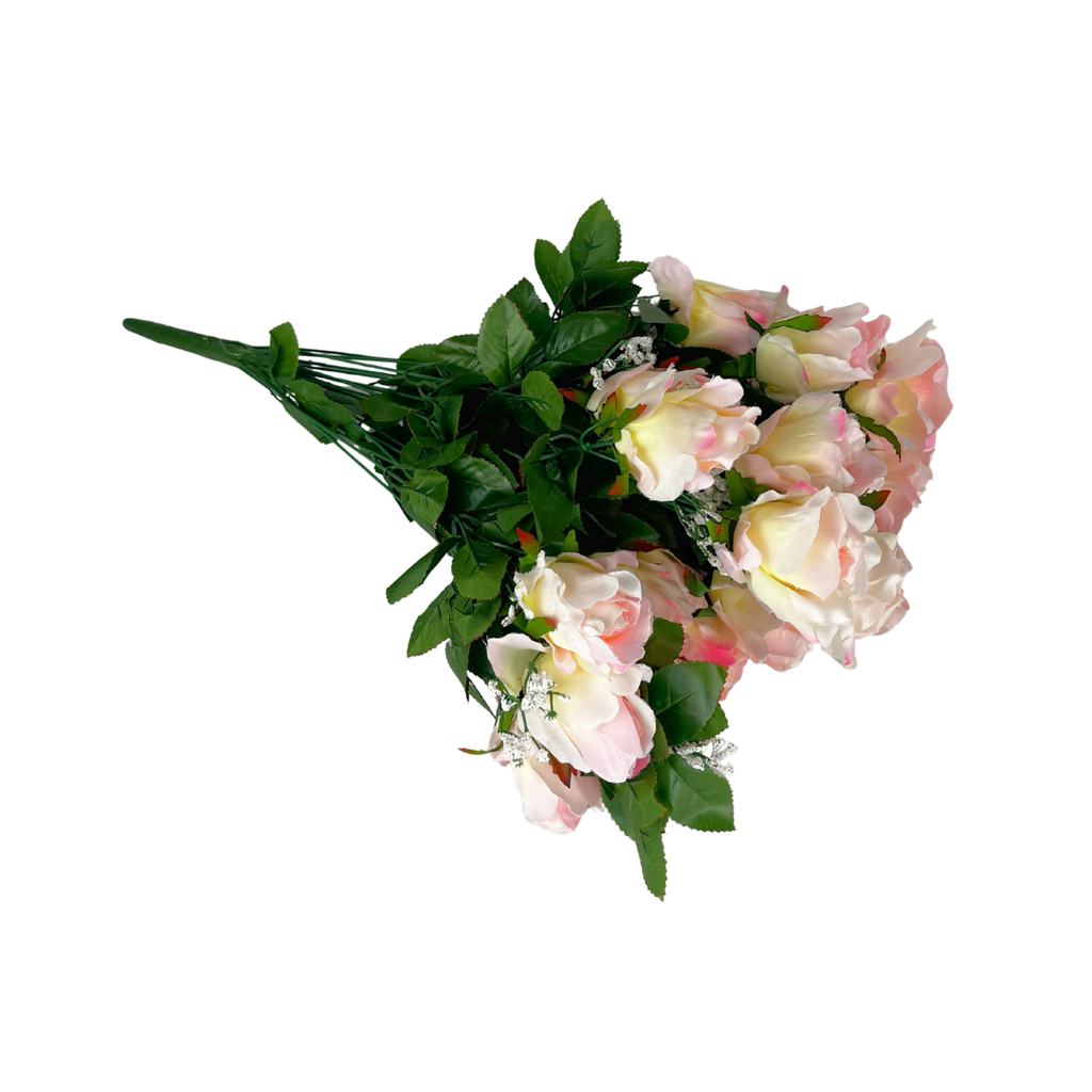 Ramo artificial rosa crema