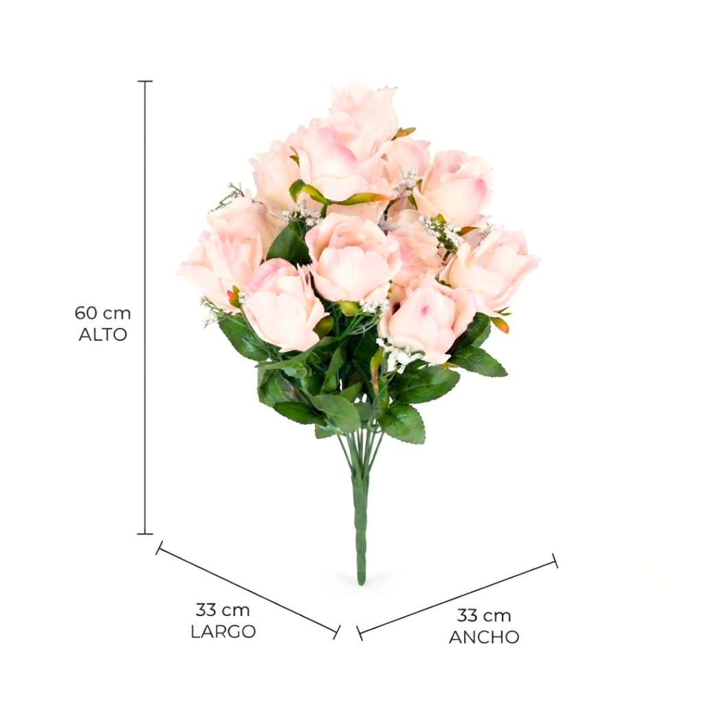 Ramo artificial rosa crema