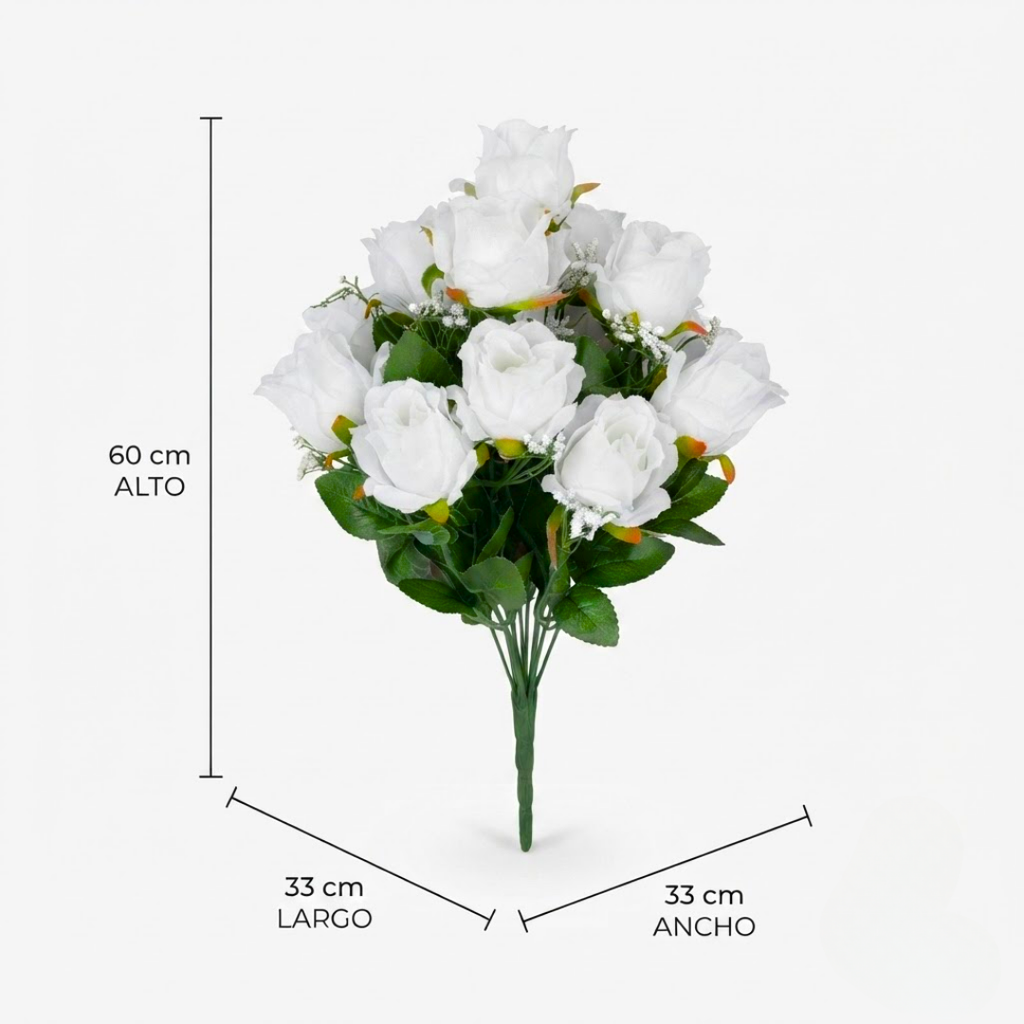 Ramo artificial rosa blanca