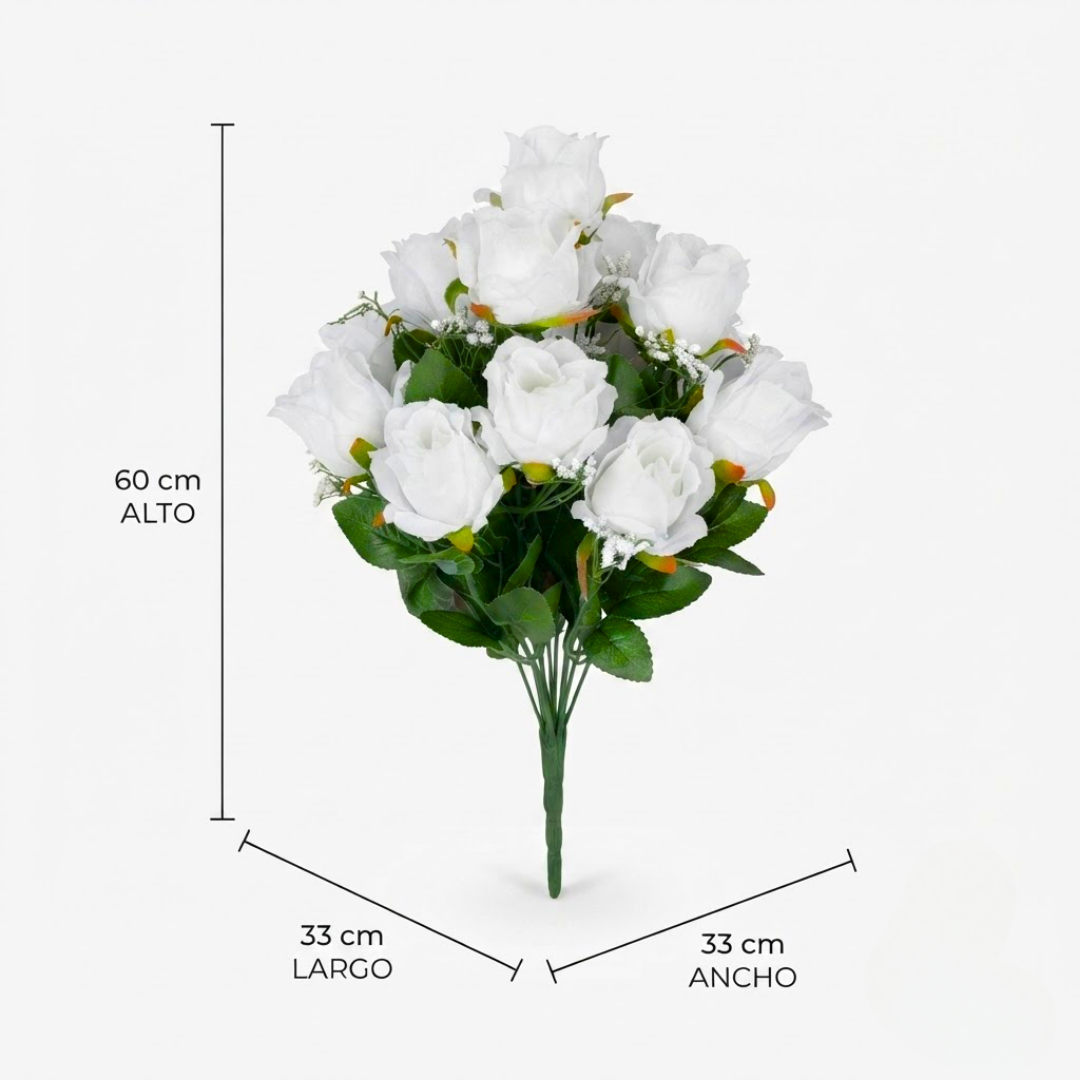 Ramo artificial rosa blanca