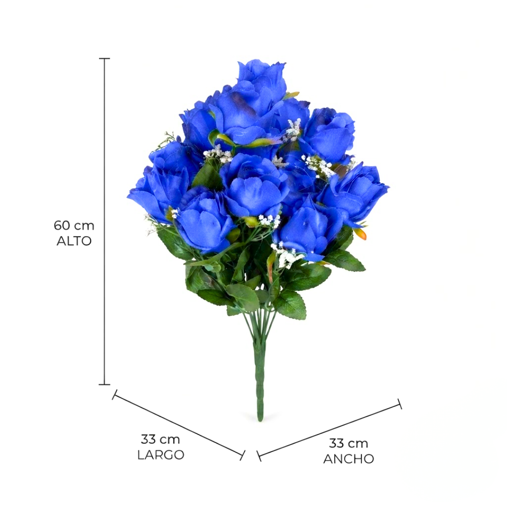Ramo artificial rosa azul