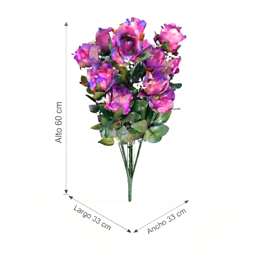Ramo artificial rosa morado