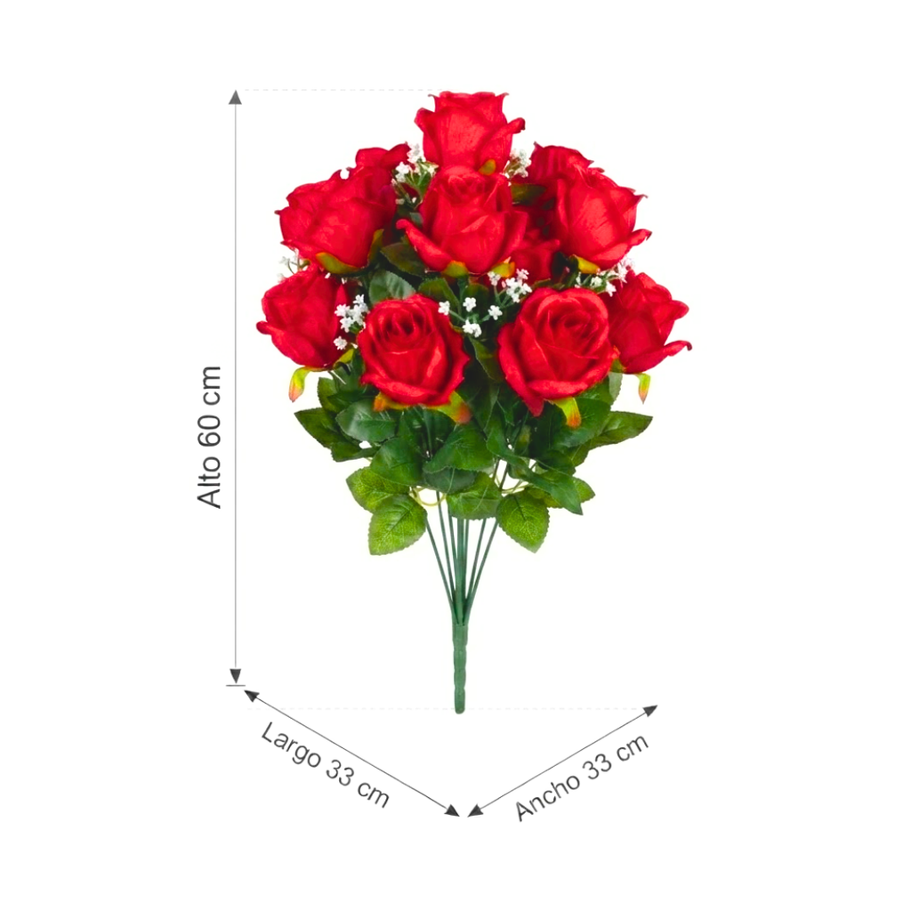 Ramo artificial rosa roja