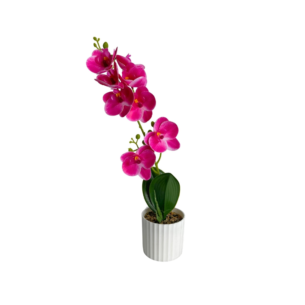 Maceta artificial orquídea decorativa fucsia