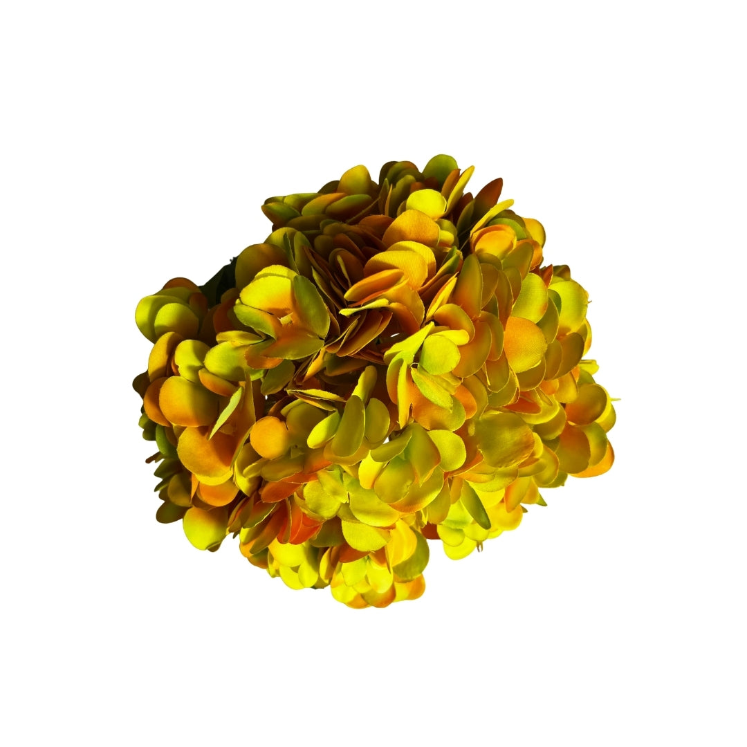 Set de 6 Flor Hortensia amarilla artificial