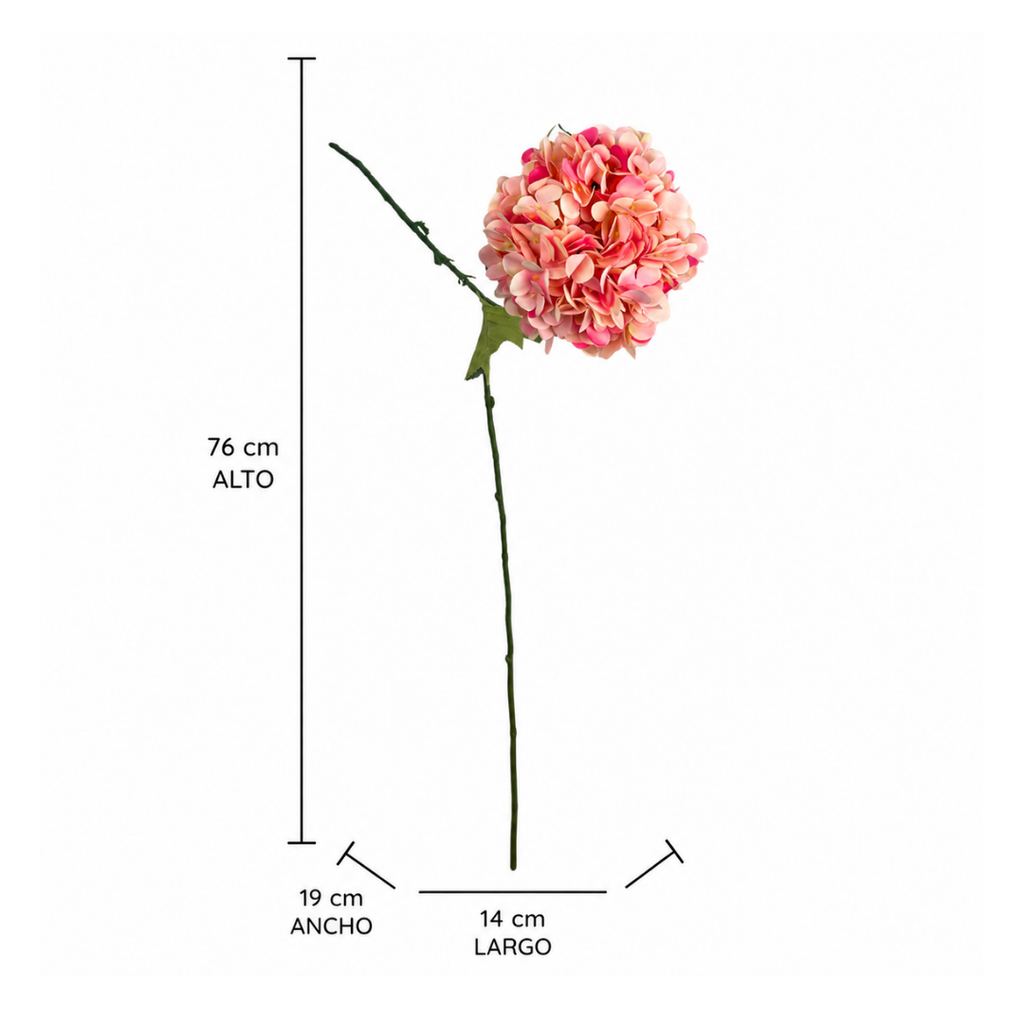 Set de 6 hortensia artificial rosa claro