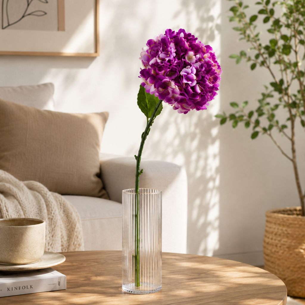 Set de 6 hortensia artificial fucsia