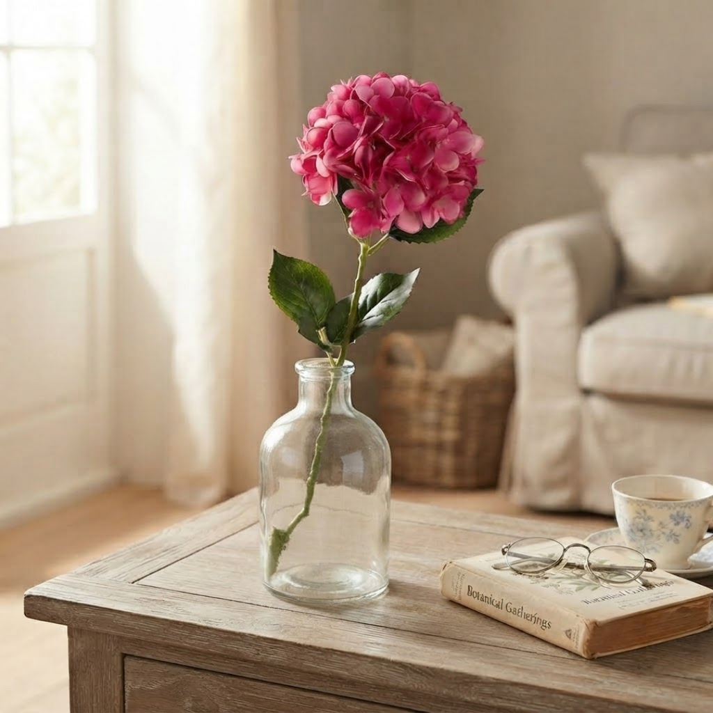 Set de 6 hortensia rosa fuerte