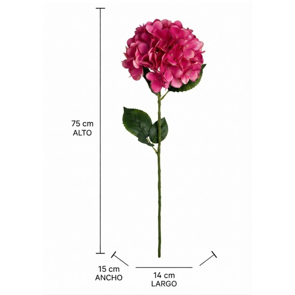 Set de 6 hortensia rosa fuerte