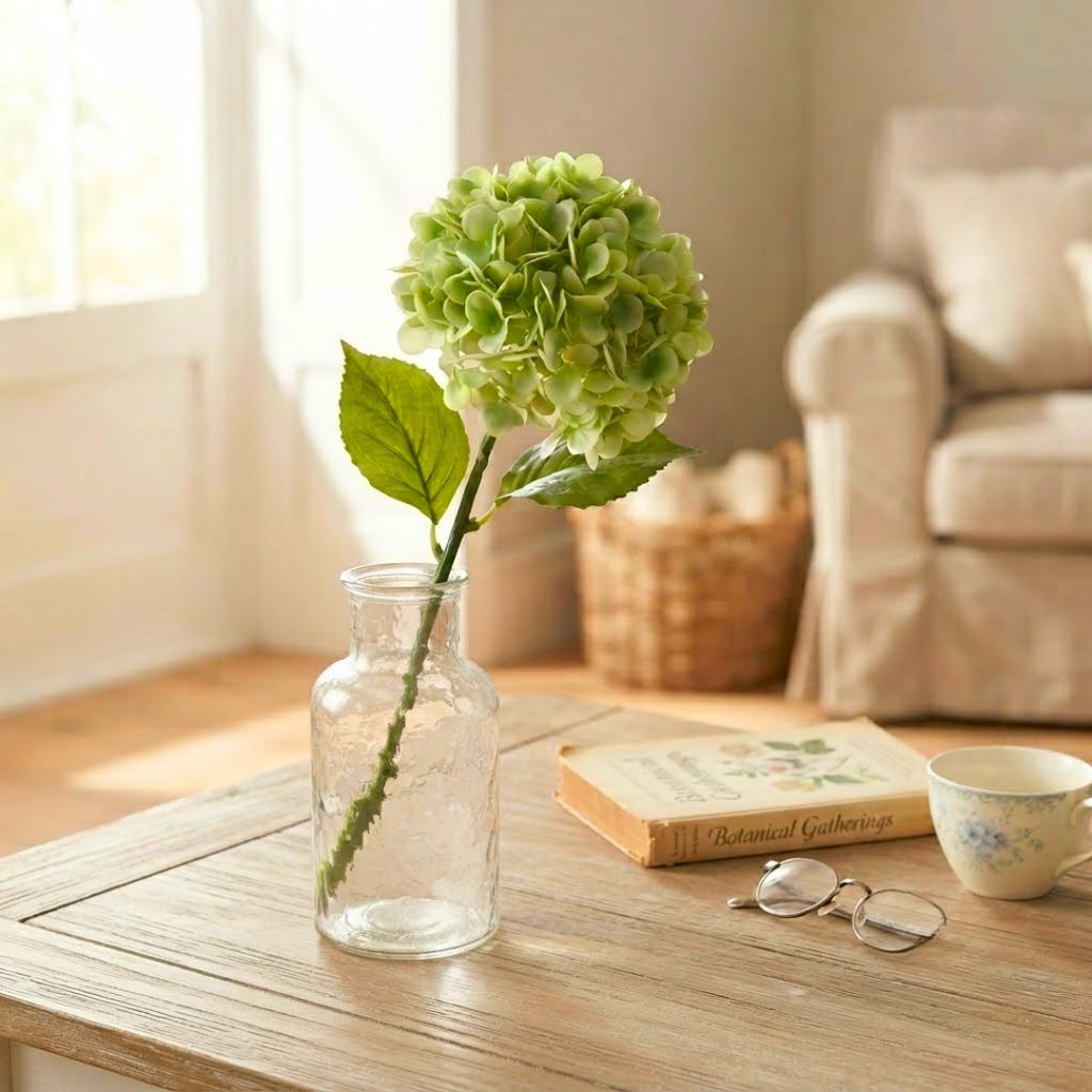 Set de 6 hortensia artificial verde