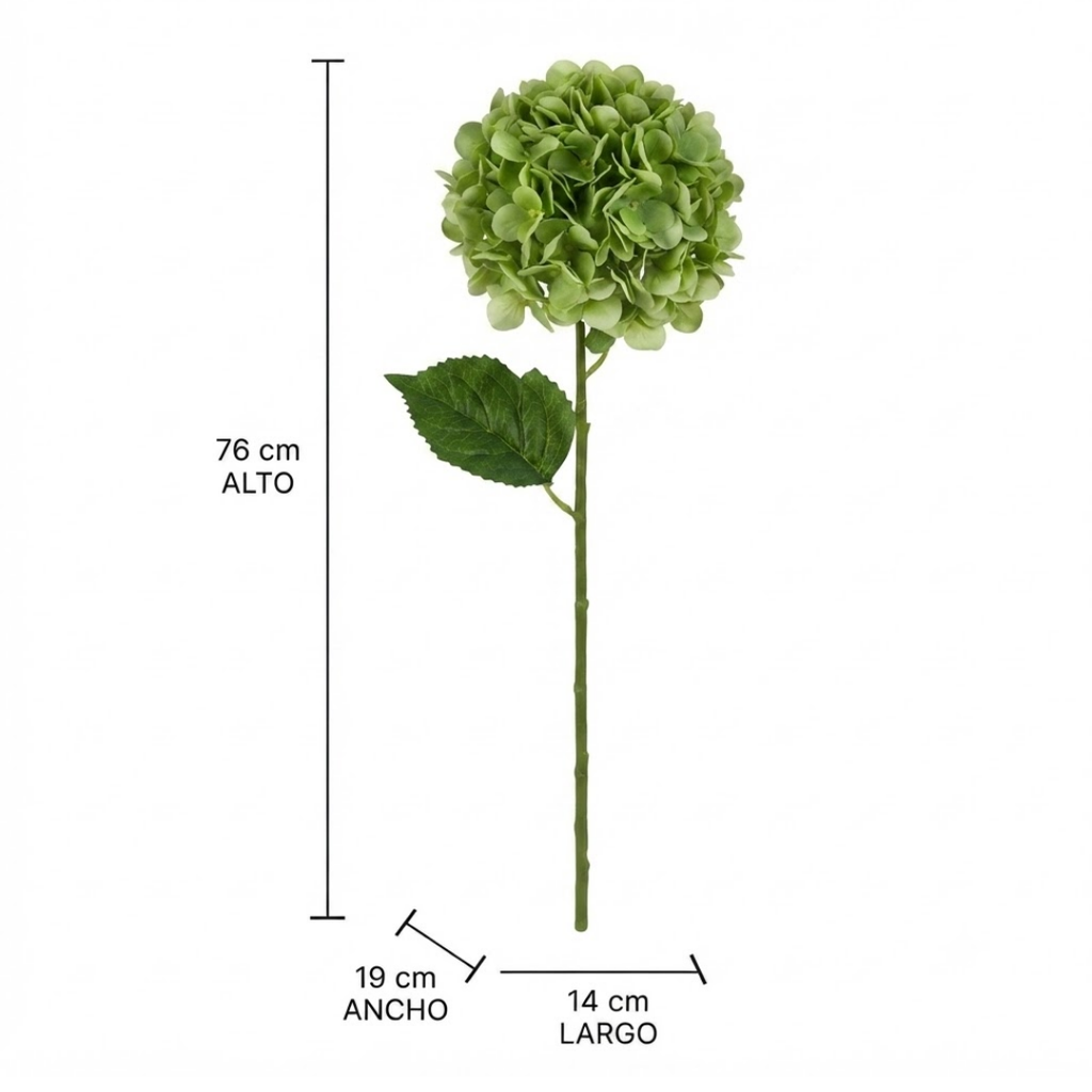 Set de 6 hortensia artificial verde