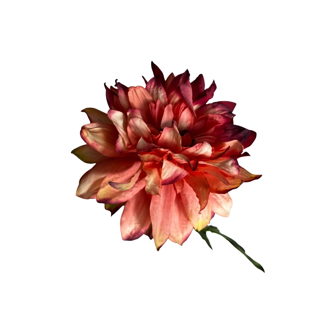 Set de 6 Flor dahlia salmon artificial
