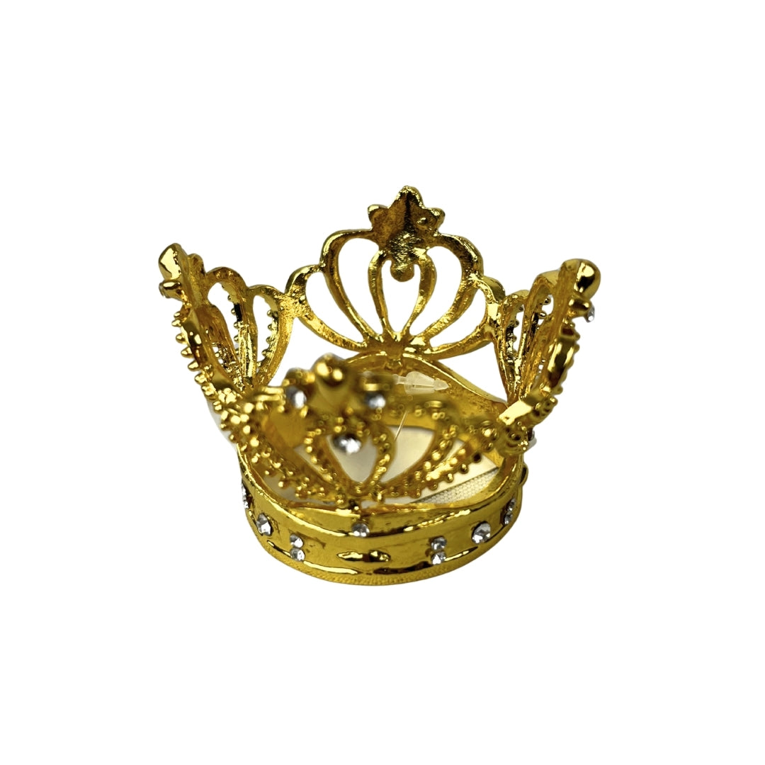 Set de 6 anillo para servilleta corona dorado