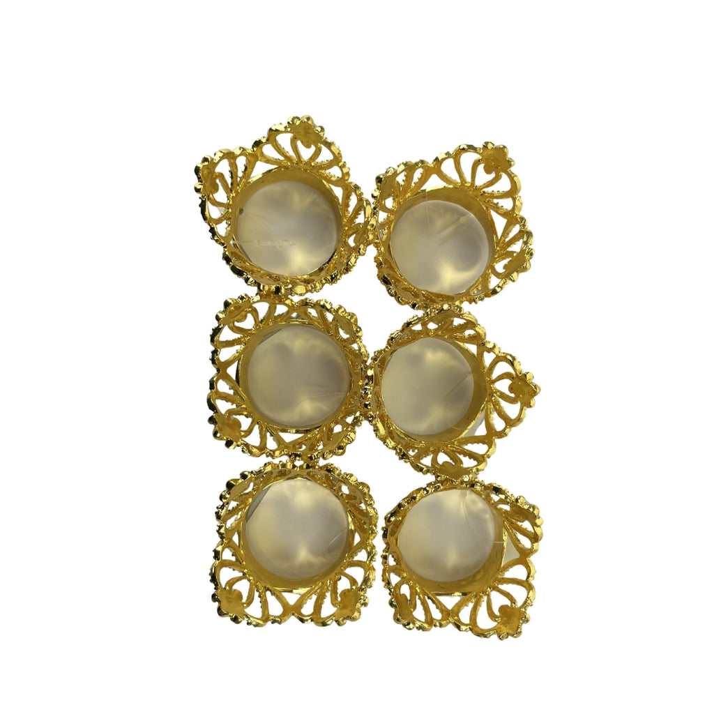 Set de 6 anillo para servilleta corona dorado