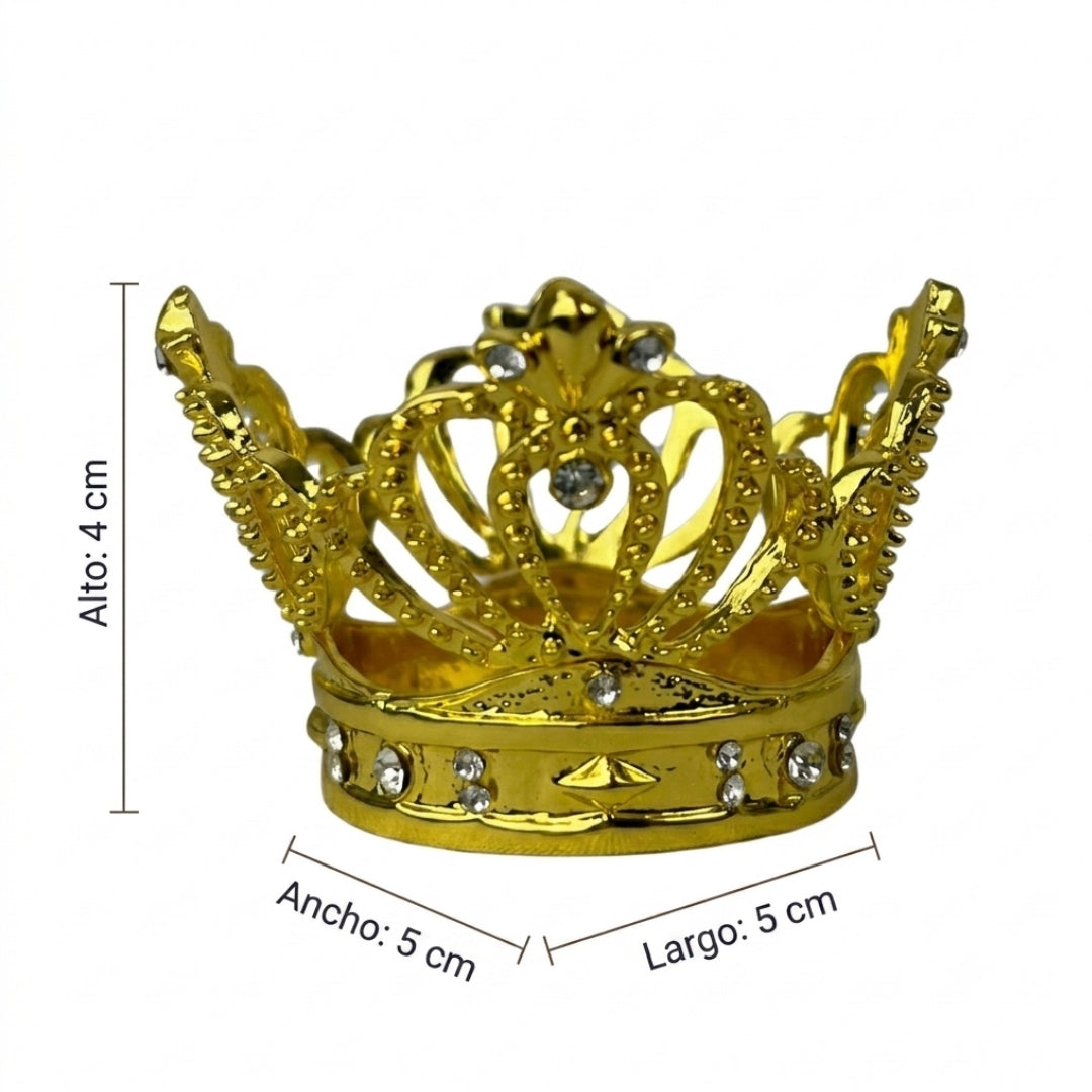 Set de 6 anillo para servilleta corona dorado