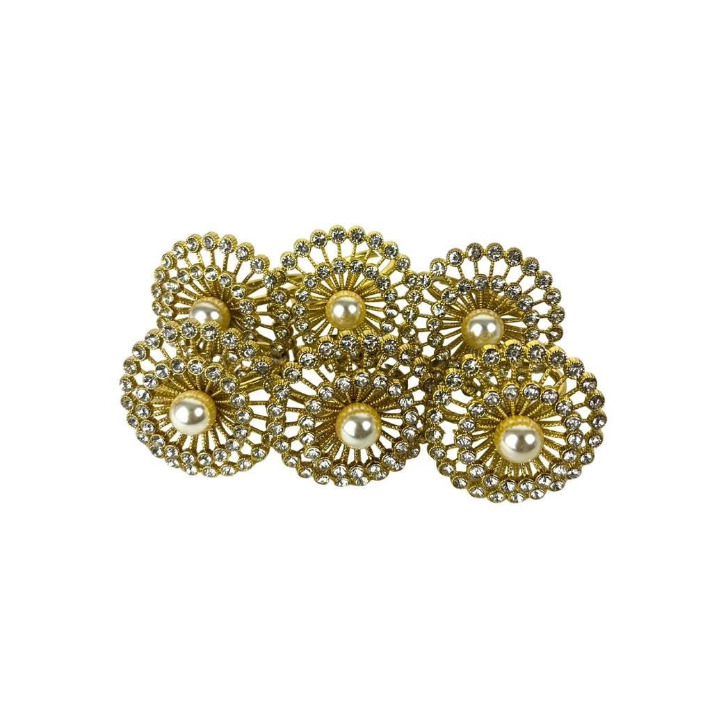 Set de 6 anillo para servilleta dorado