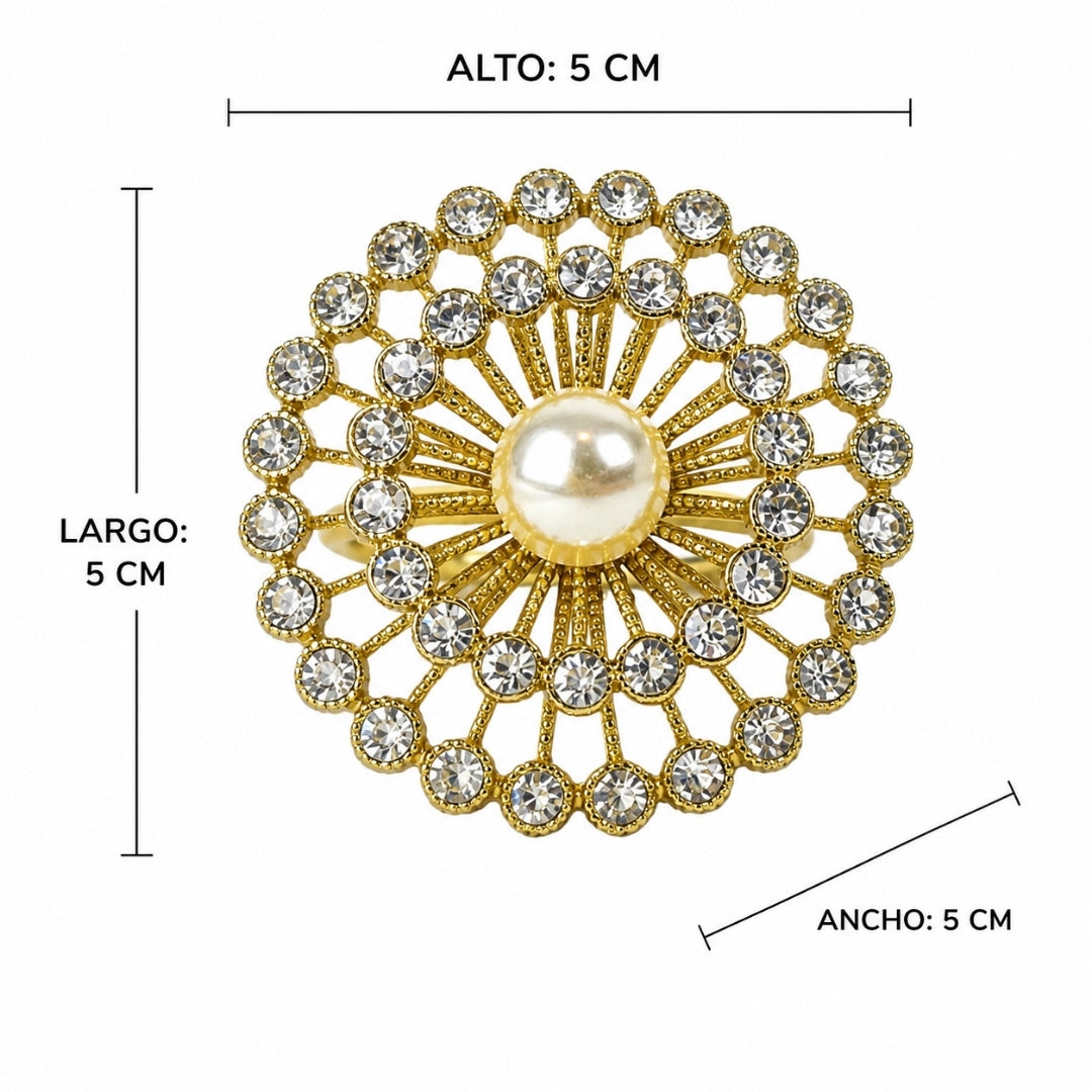 Set de 6 anillo para servilleta dorado