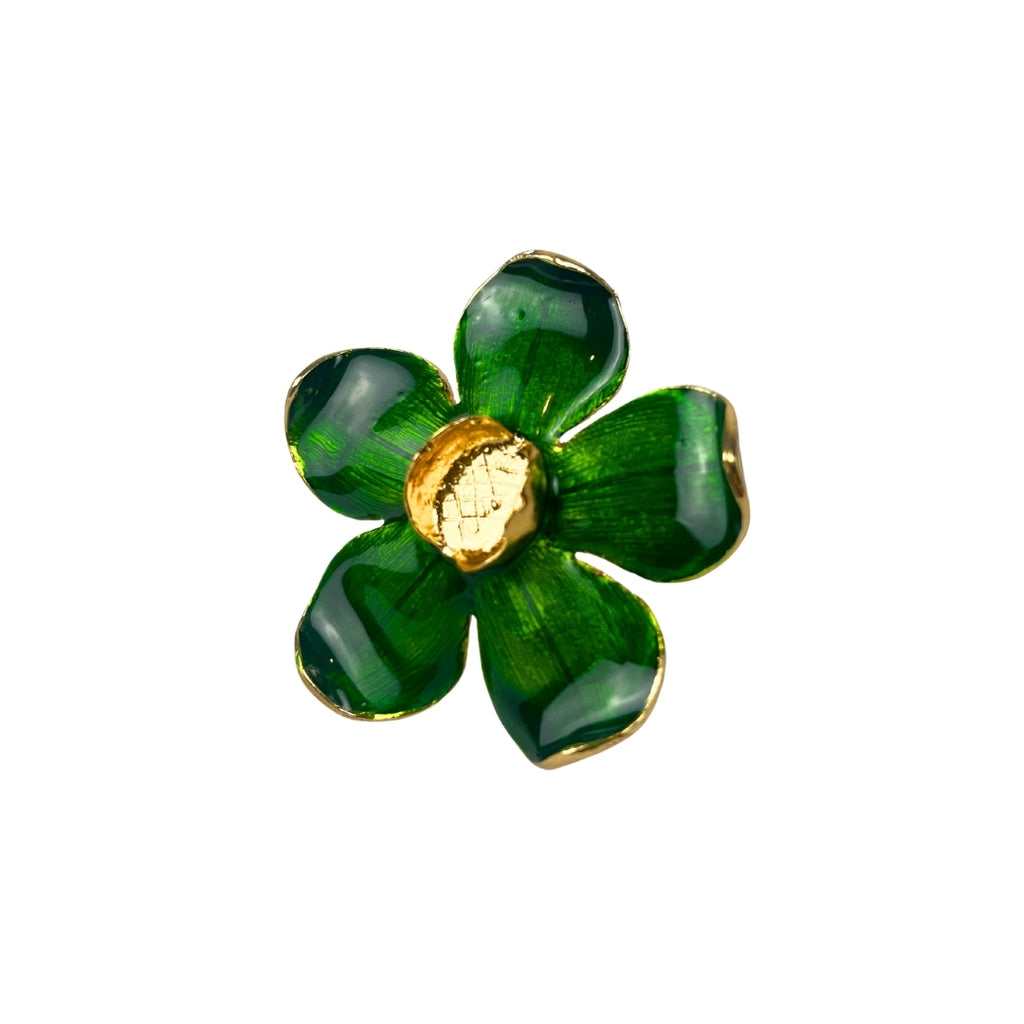 Set de 6 anillo para servilleta flor verde