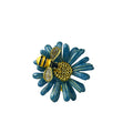 Set de 6 anillo para servilleta flor abeja azul