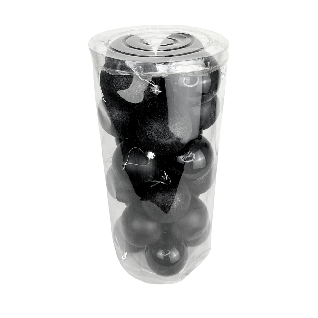 Juego de 24 esferas navideñas negro