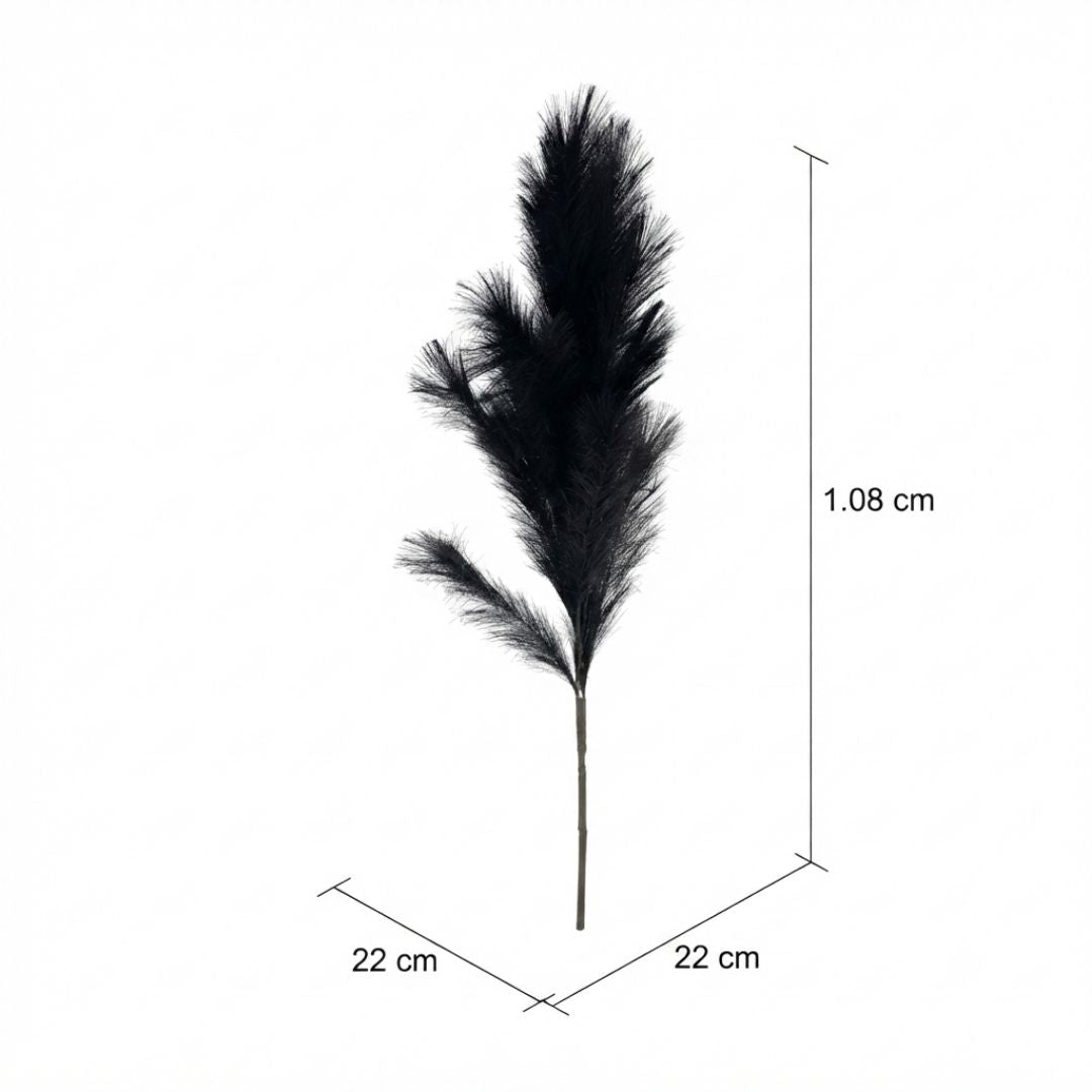 Set de 6 flor pampas negro artificiales