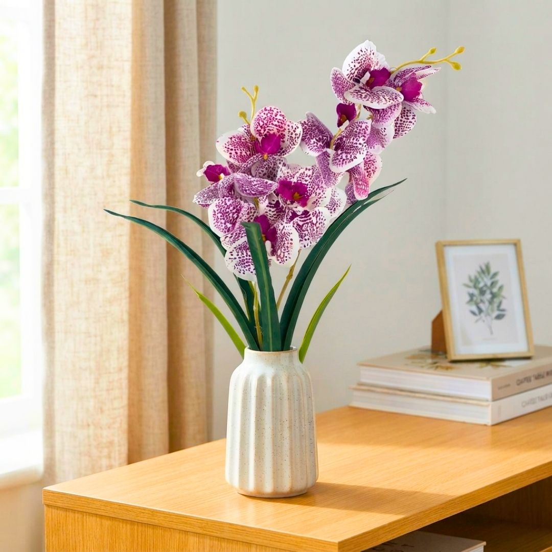 Set de 6 orquídea morada artificial