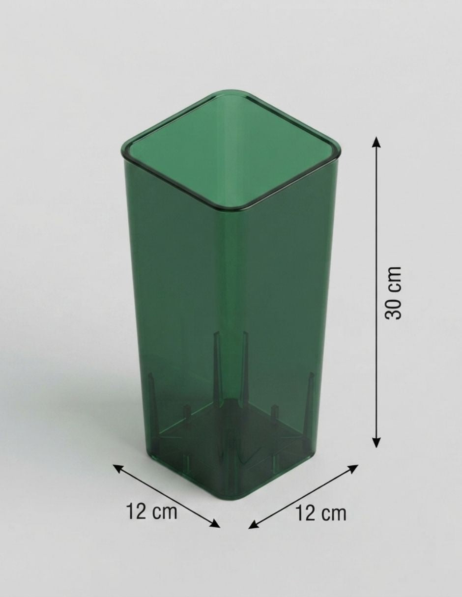 Maceta transparente verde