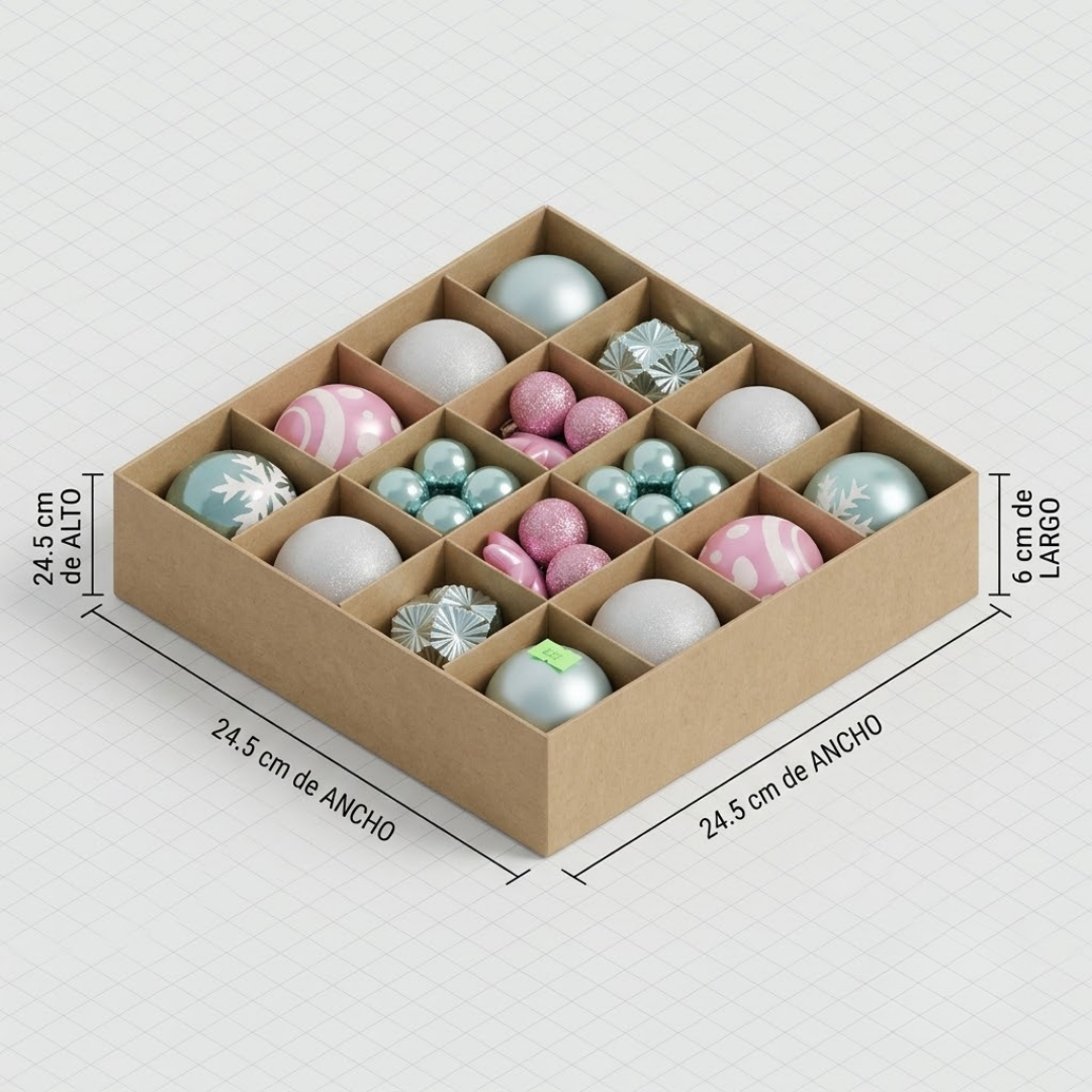 Juego de 42 esferas navideñas rosa