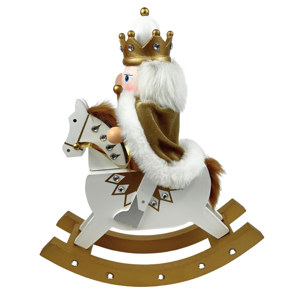 Cascanuez caballo mecedor dorado 31cm