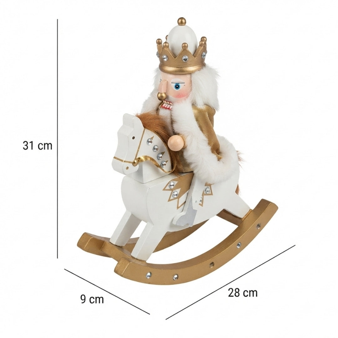 Cascanuez caballo mecedor dorado 31cm