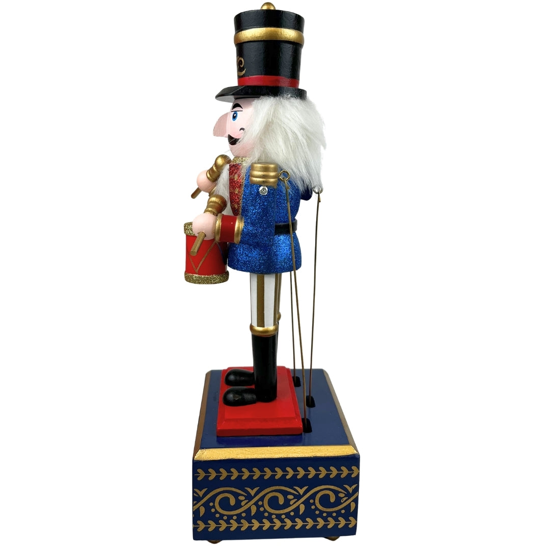 Cascanuez con caja de música azul  32cm