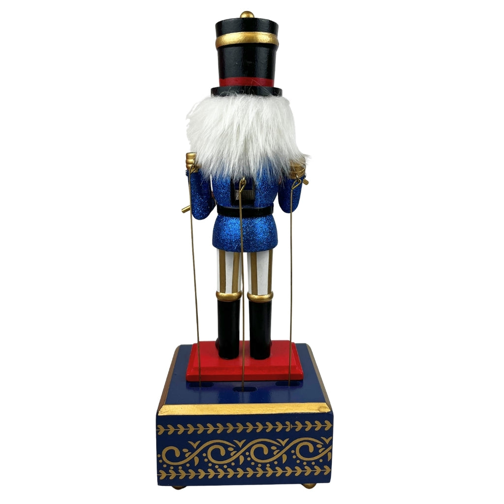 Cascanuez con caja de música azul  32cm