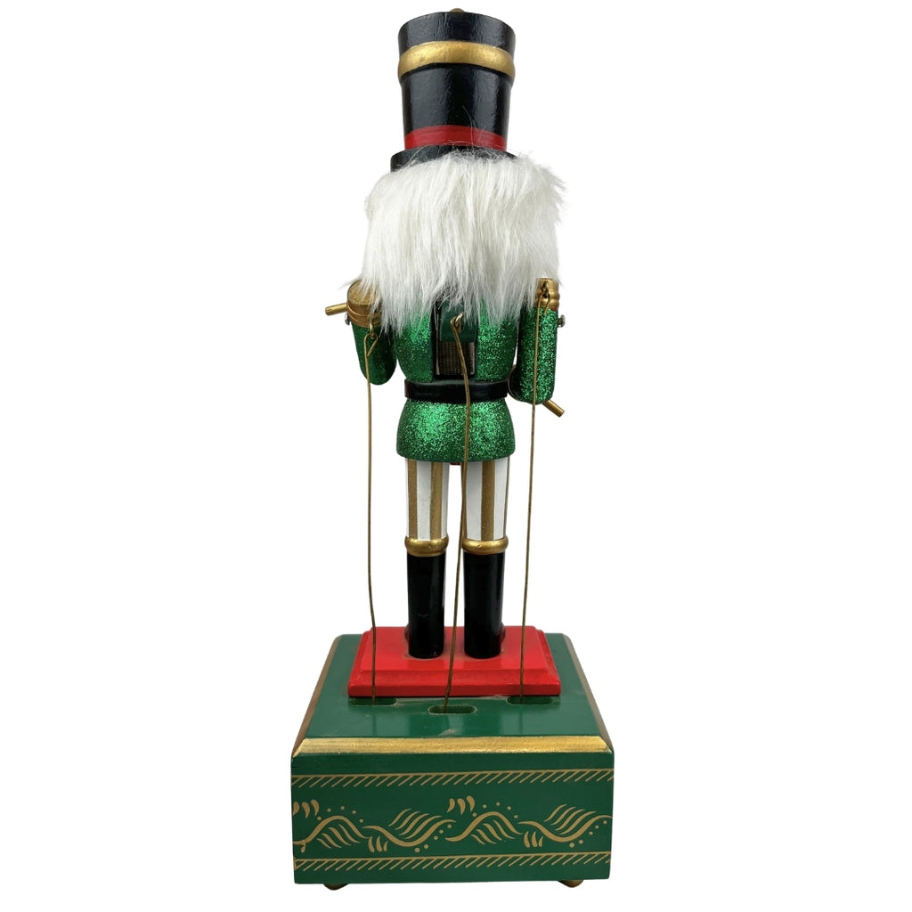 Cascanuez con caja de música verde 32cm