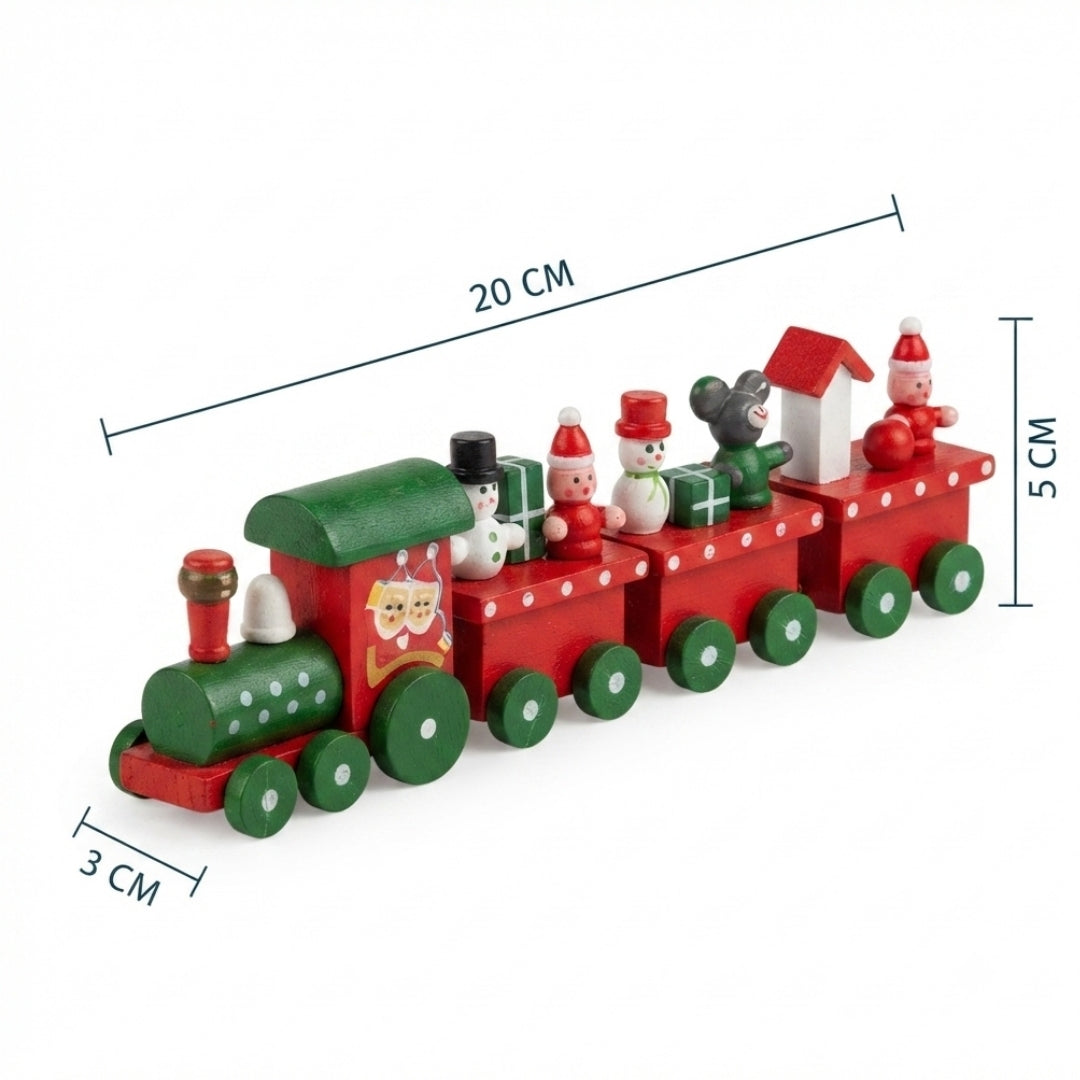 Figura decorativa tren navideño rojo