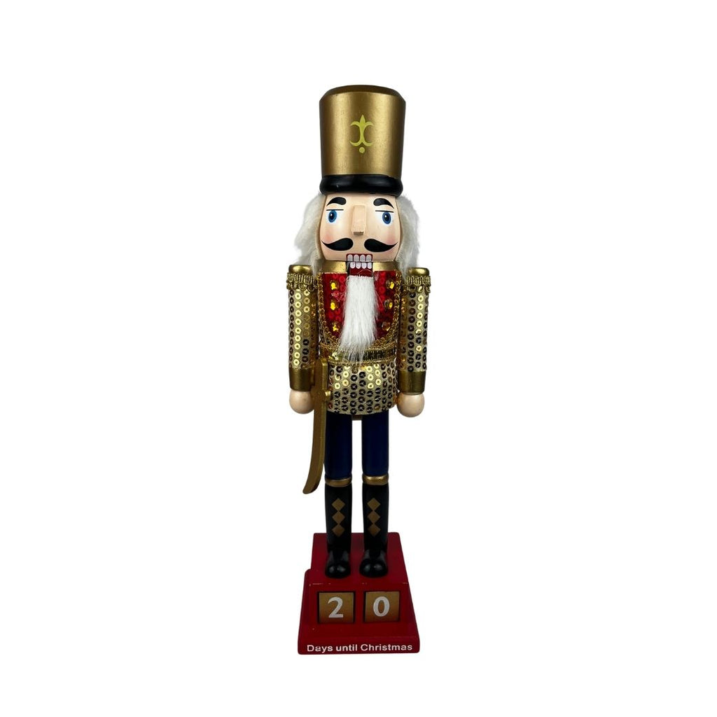 Cascanuez calendario dorado 38 cm