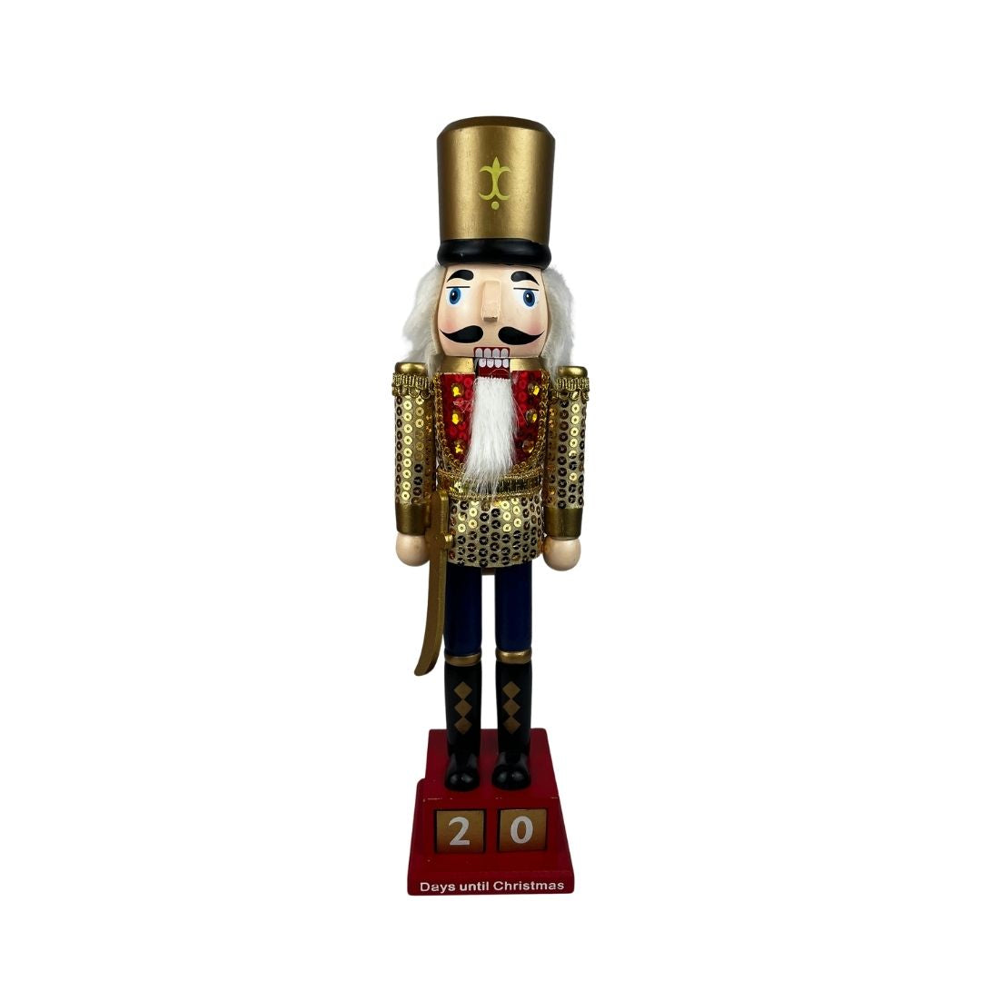 Cascanuez calendario dorado 38 cm