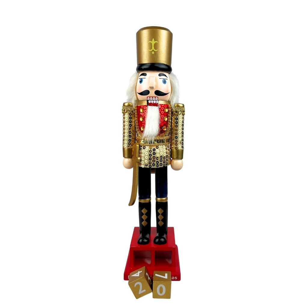 Cascanuez calendario dorado 38 cm