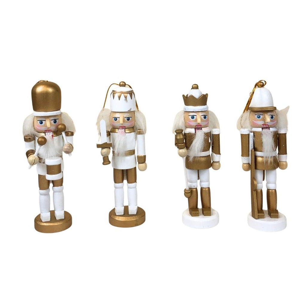 Set de 4 cascanueces dorados navideño