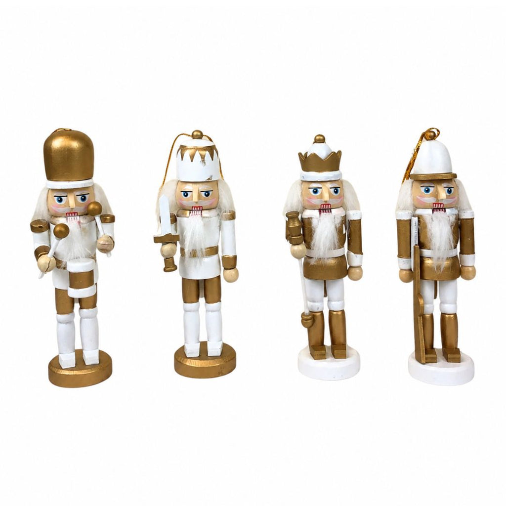 Set de 4 cascanueces dorados navideño