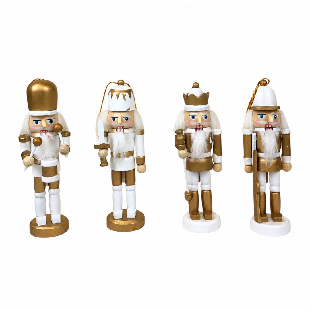 Set de 4 cascanueces dorados navideño