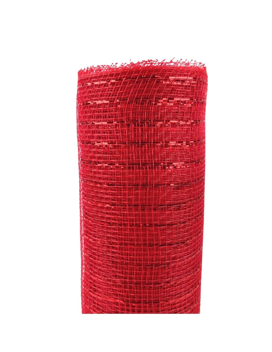 Malla decorativa navideña rojo